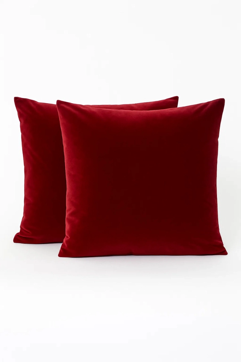 02 FUNDAS ROJAS PETRÓLEO NAVIDEÑAS BOHO 40 X 40 CM - 1