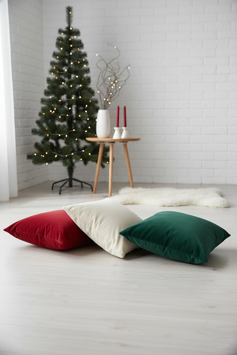 03 FUNDAS PETRÓLEO NAVIDEÑAS BOHO 40 X 40 CM - 4