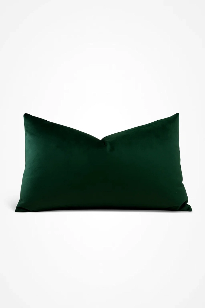 SET DE 2 FUNDAS DECORATIVAS VERDE ESMERALDA ZALMOHADAS – 50X30 CM - 5