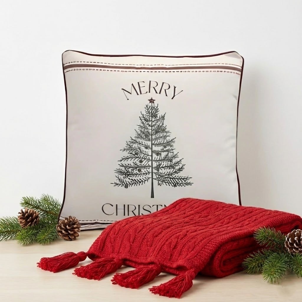 PACK NAVIDEÑO FARMHOUSE ZALMOHADAS COJÍN + MANTA DECORATIVA - 1