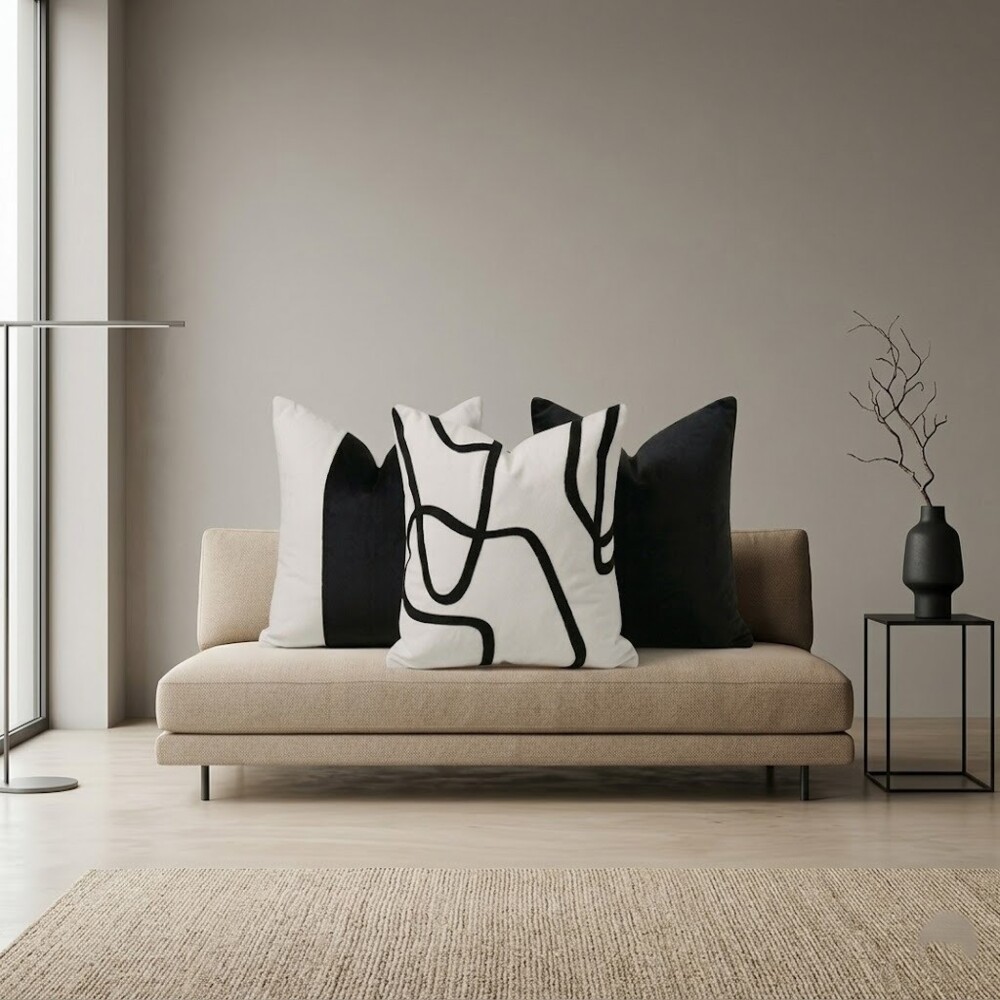 SET DE 3 COJINES “PERLA NOIR 45X45” - 2