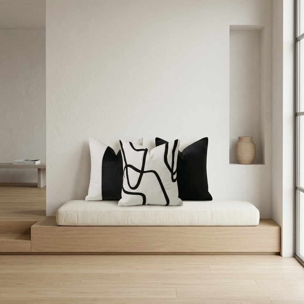 SET DE 3 COJINES “PERLA NOIR 45X45” - 3