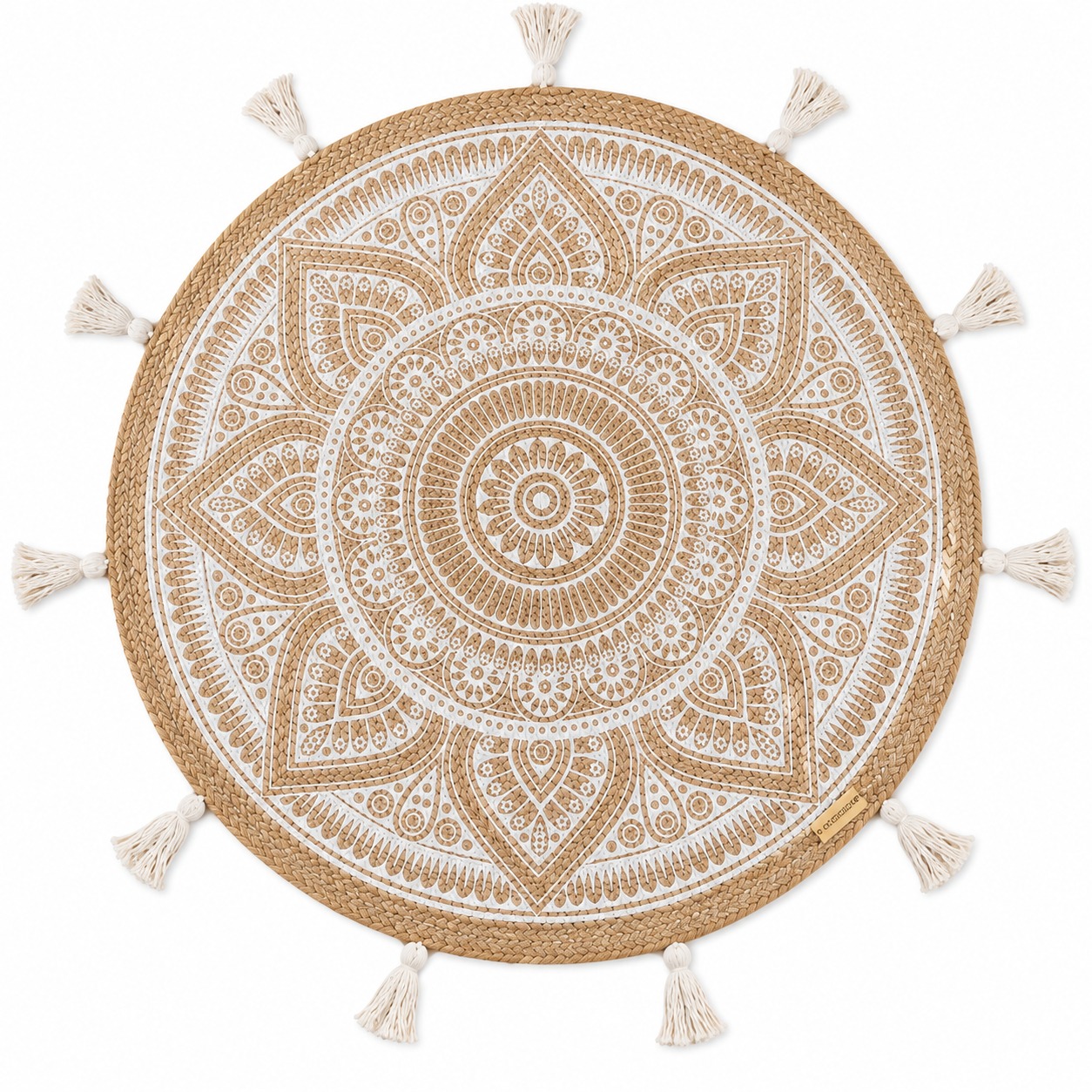 ALFOMBRA BOHEMIA YUTE MANDALA NATURAL 80X80 CM - 1