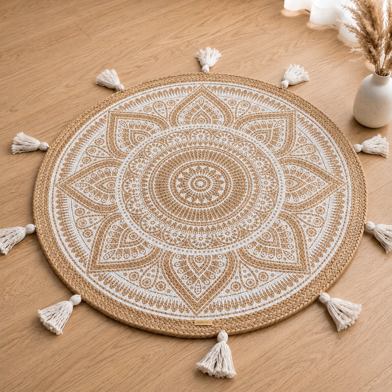 ALFOMBRA BOHEMIA YUTE MANDALA NATURAL 80X80 CM - 5