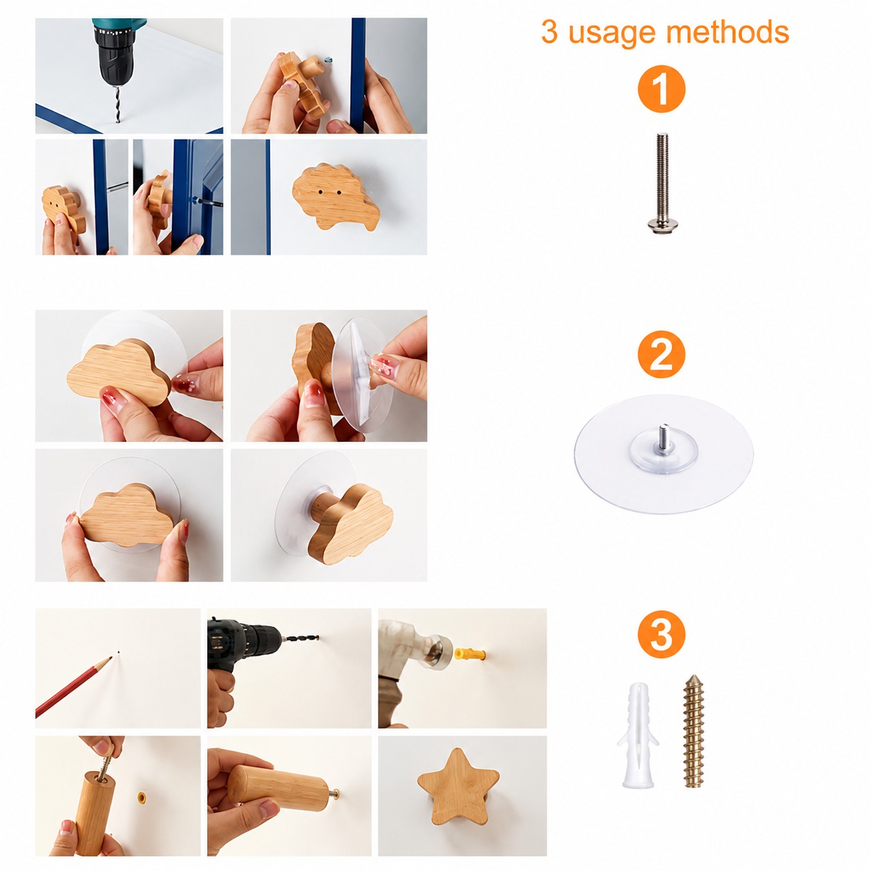 SET DE GANCHOS DECORATIVOS INFANTILES ZALMOHADAS DREAM HOOKS X3 - 6