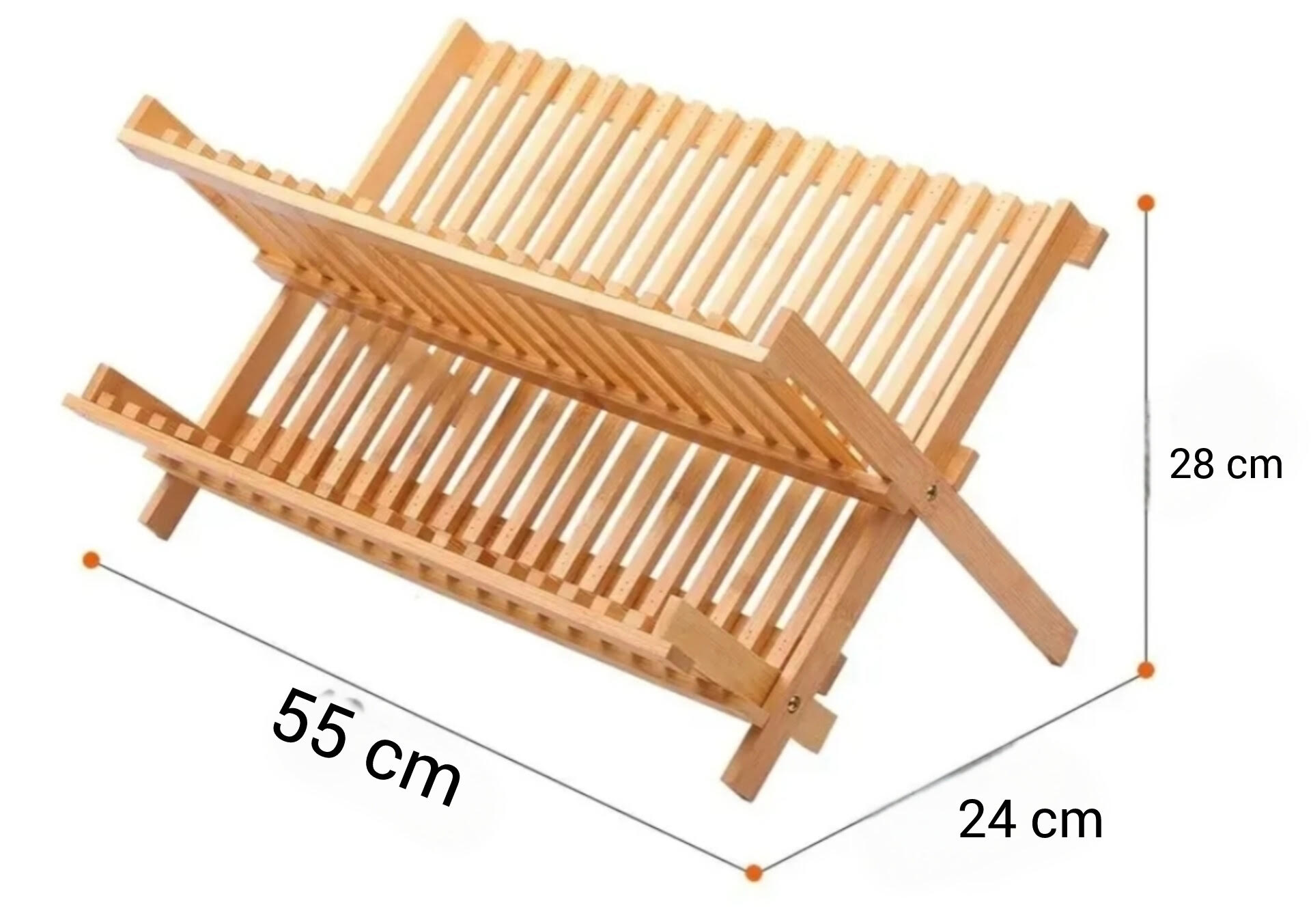 SECAPLATOS 2 NIVELES DE BAMBÚ ESCURRIDOR 28x55x24 CM ZALMOHADAS - 6