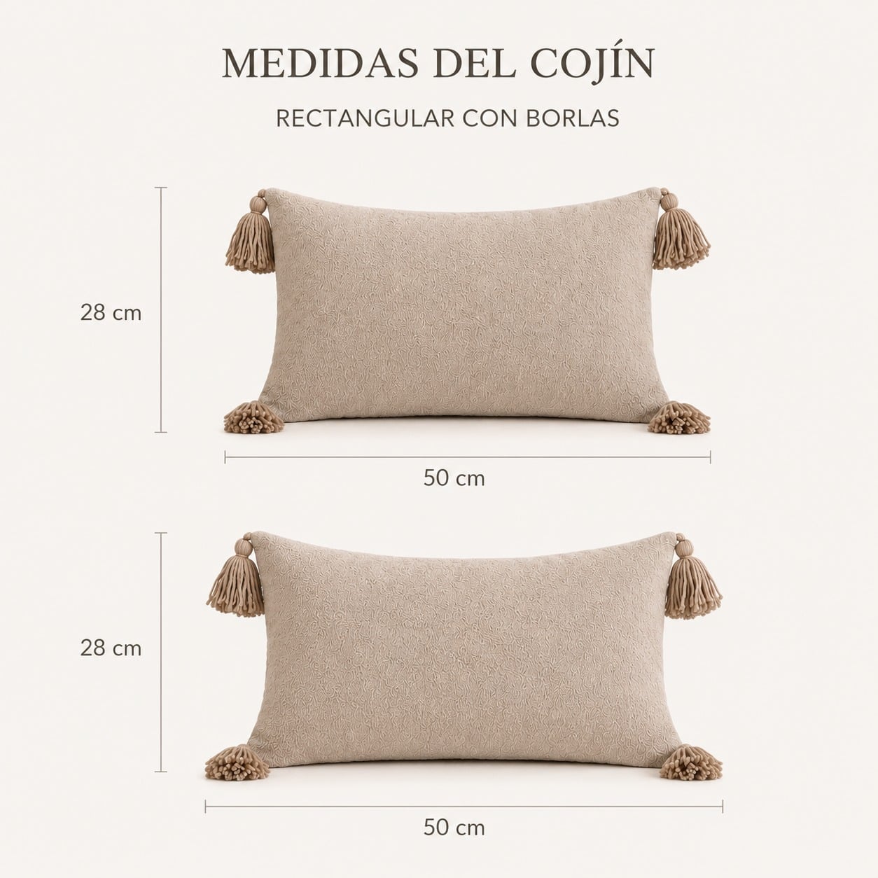 PACK X2 COJINES DECORATIVOS BOREAL MARRÓN NIEVE 28X50 CM BY ZALMOHADAS - 8