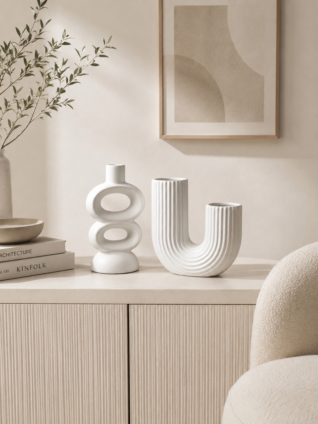 PACK JARRONES DECORATIVOS MINIMALIST BLANCO 2 PIEZAS ZALMOHADAS - 3