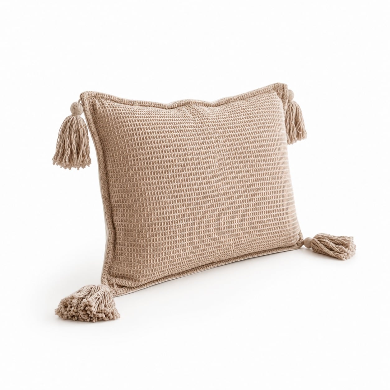 COJÍN BOHO “TIERRA NÓMADA CLARA ” BEIGE 30×50 ZALMOHADAS - 1