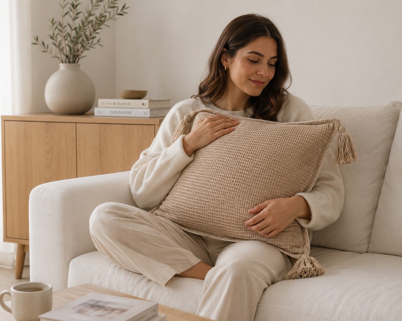 COJÍN BOHO “TIERRA NÓMADA CLARA ” BEIGE 30×50 ZALMOHADAS - 5