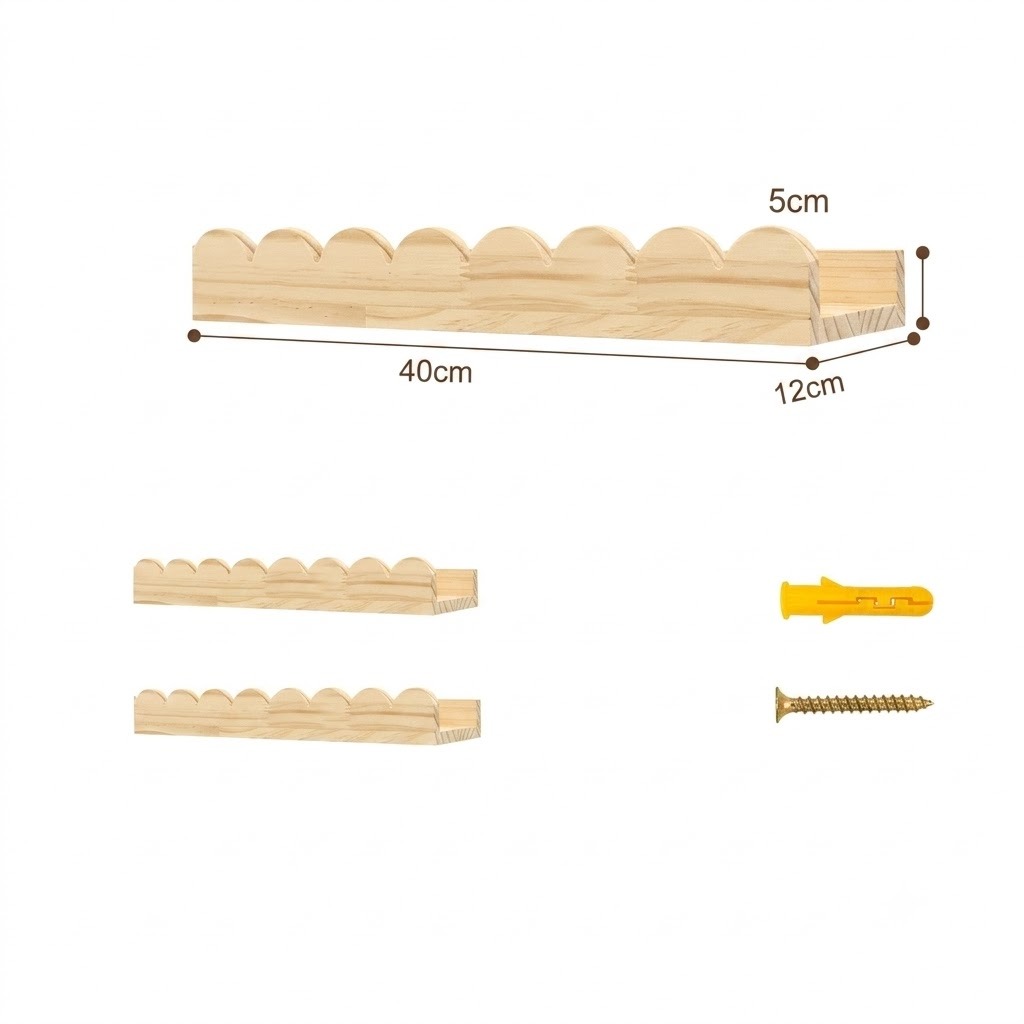 SET DE 2 ESTANTES FLOTANTES RÚSTICOS DE MADERA TIPO TRONCO ZALMOHADAS - 7