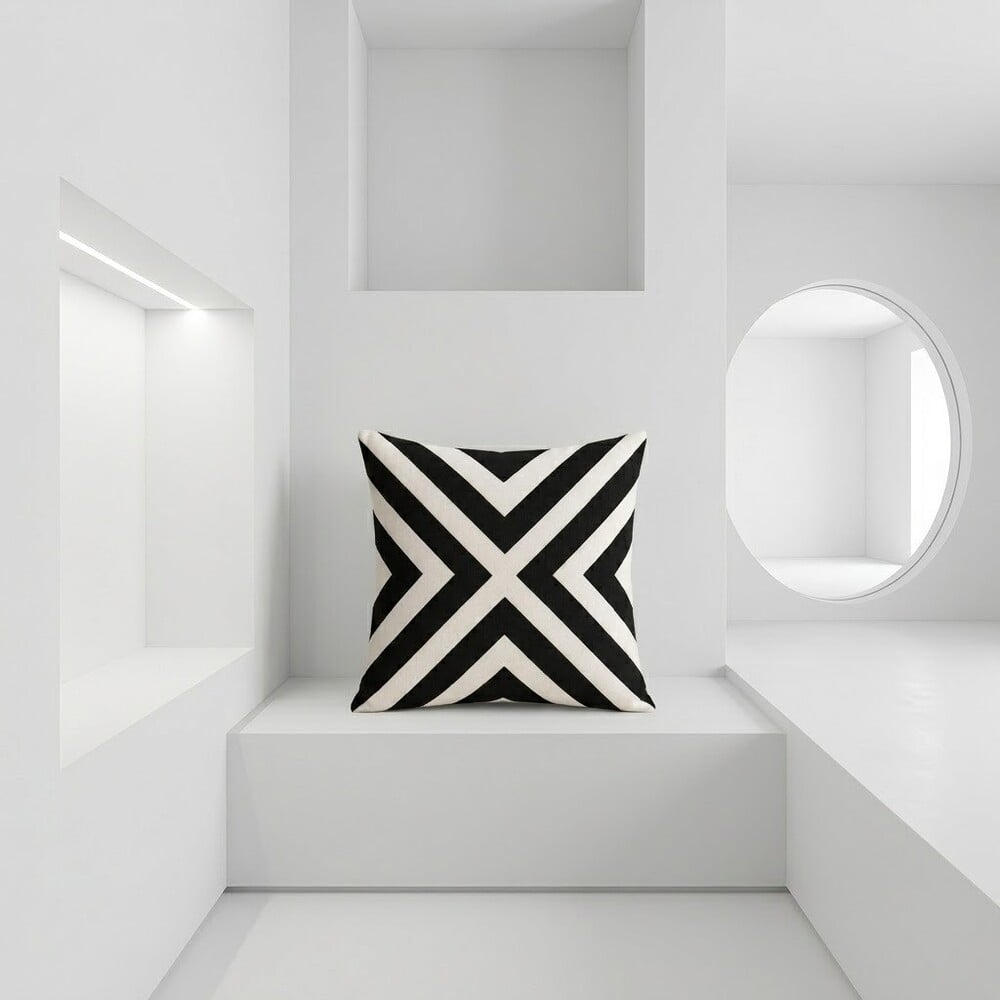FUNDA DE COJÍN CHEVRON BLACK 40×40 CM - 4