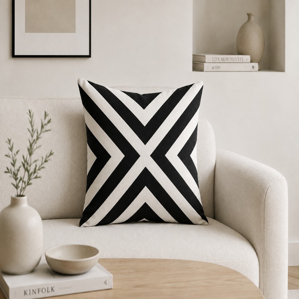 COJÍN CHEVRON BLACK 40×40 CM - 2