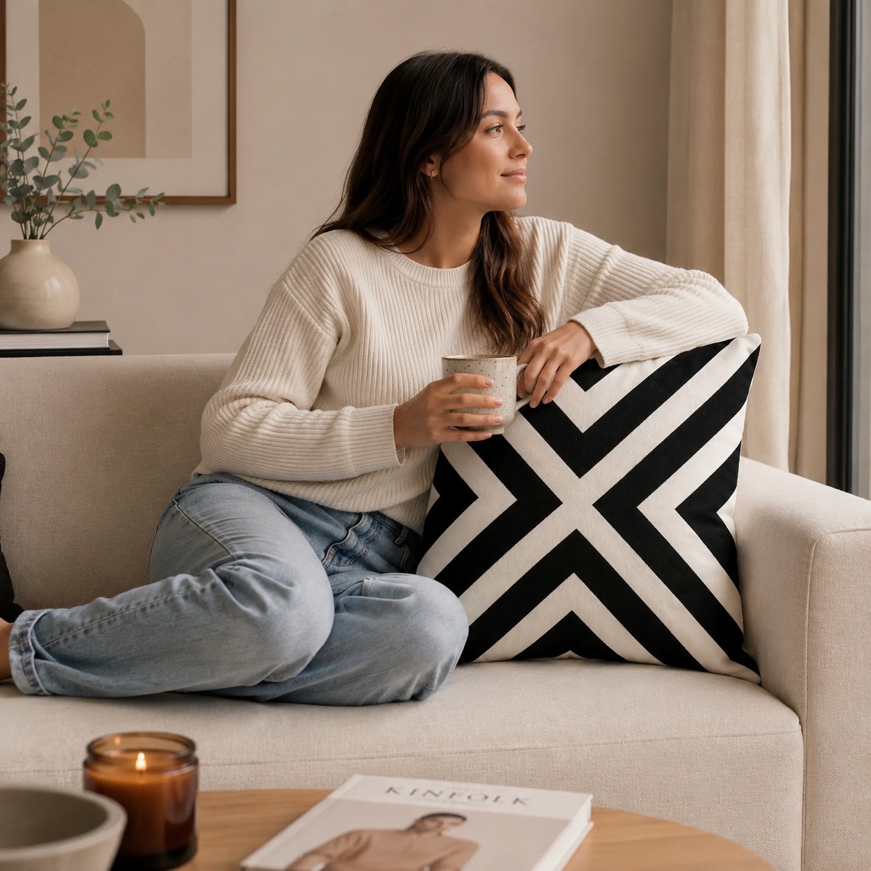 COJÍN CHEVRON BLACK 40×40 CM - 5