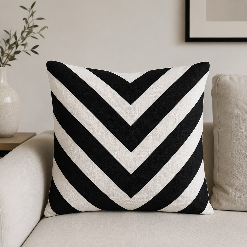 COJÍN DECORATIVO CHEVRON ÉBANO 40X40 CM - 4
