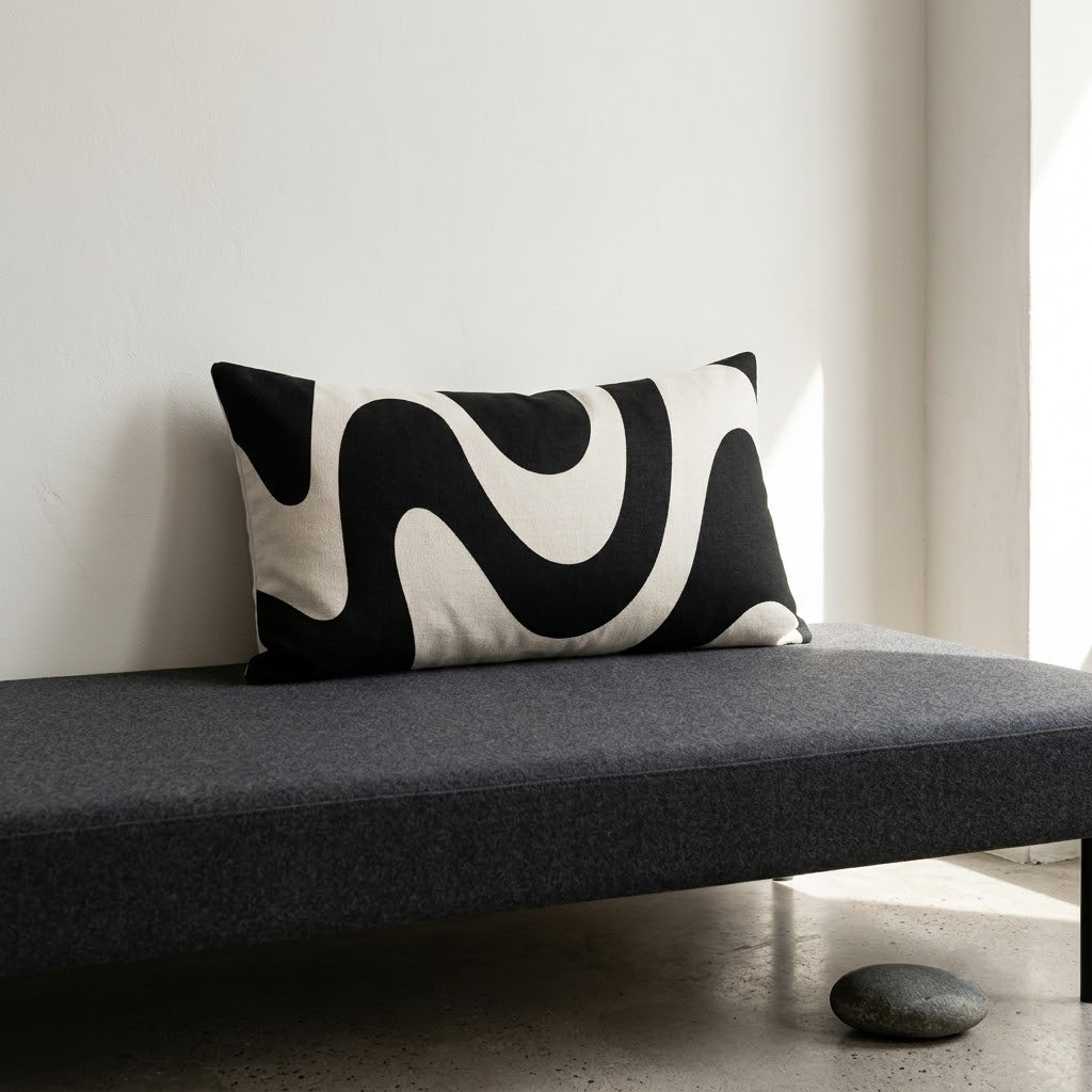 COJÍN DECORATIVO FLUIDO MONOCROMO 30X50 CM - 3