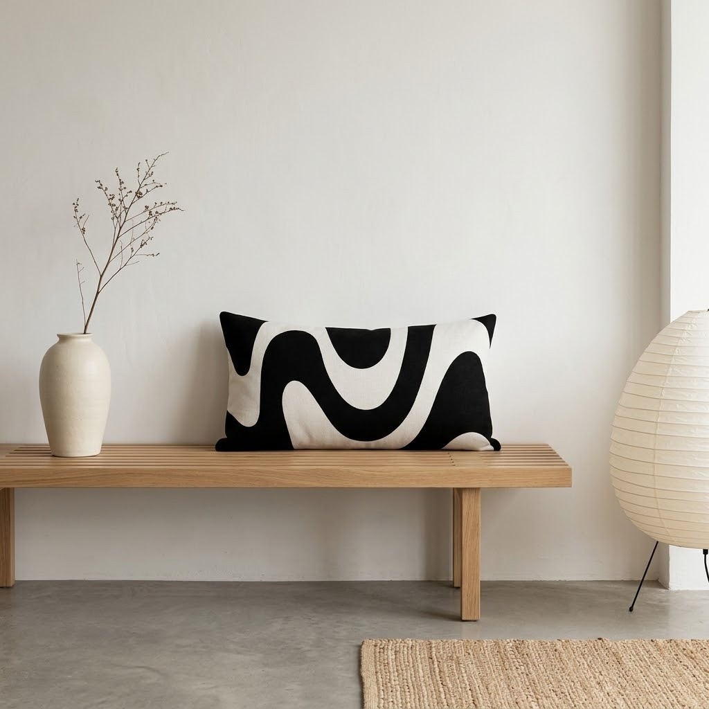 COJÍN DECORATIVO FLUIDO MONOCROMO 30X50 CM - 4