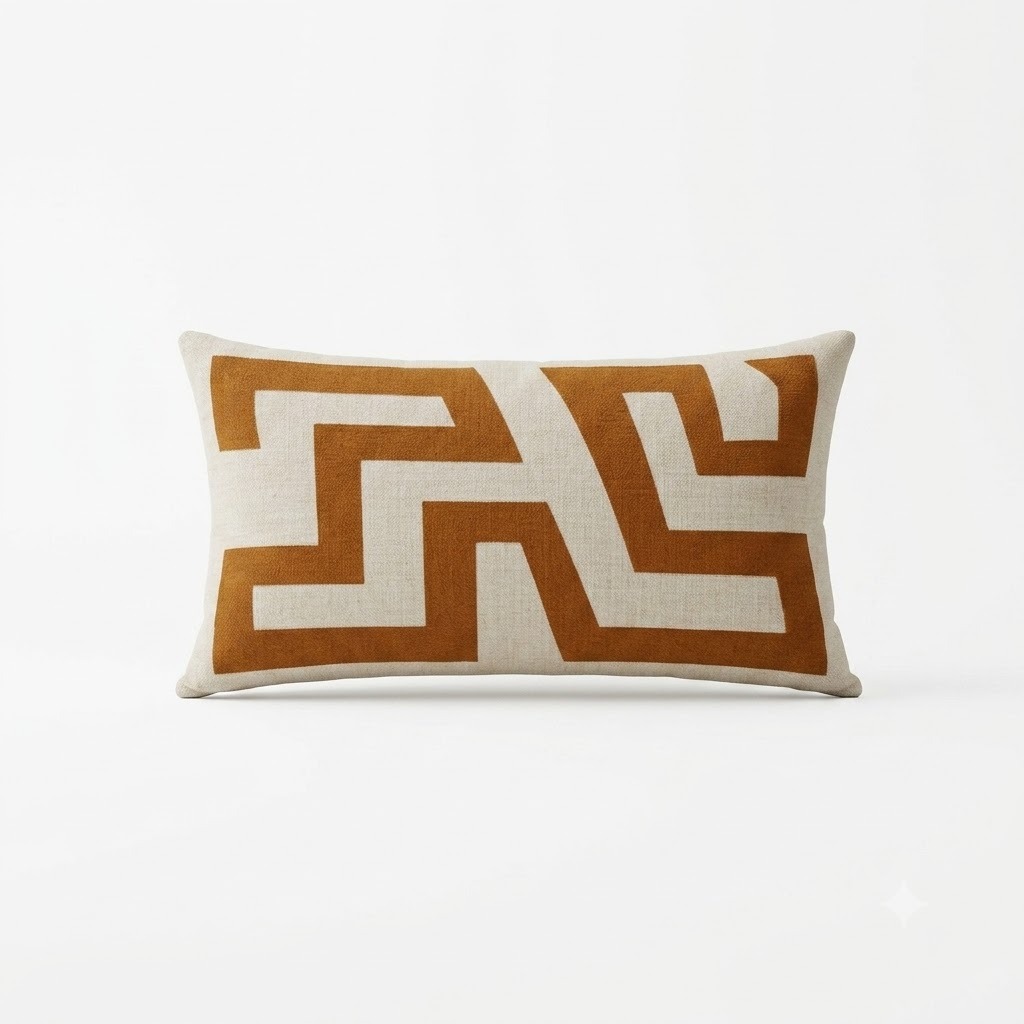 FUNDA DECORATIVO GEOMETRÍA TERRACOTA 30X50 CM - 1