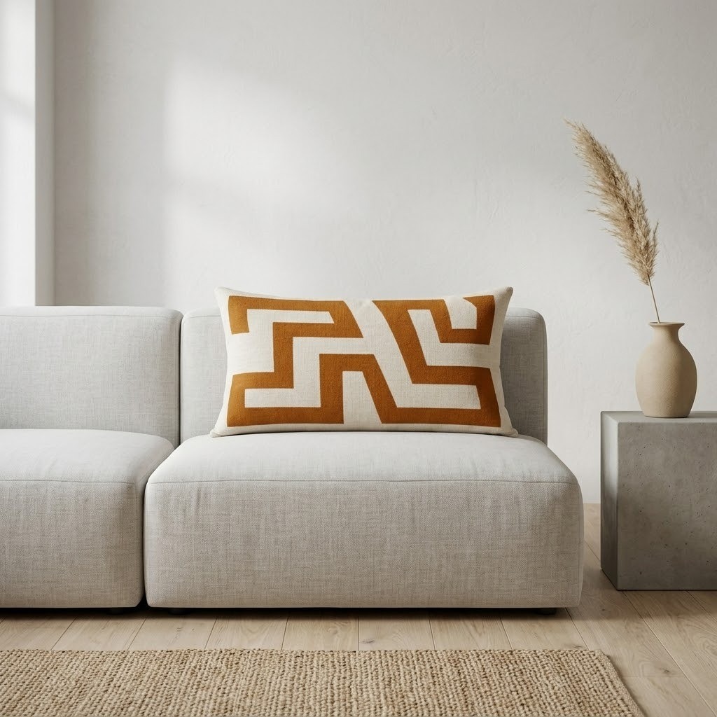 FUNDA DECORATIVO GEOMETRÍA TERRACOTA 30X50 CM - 2