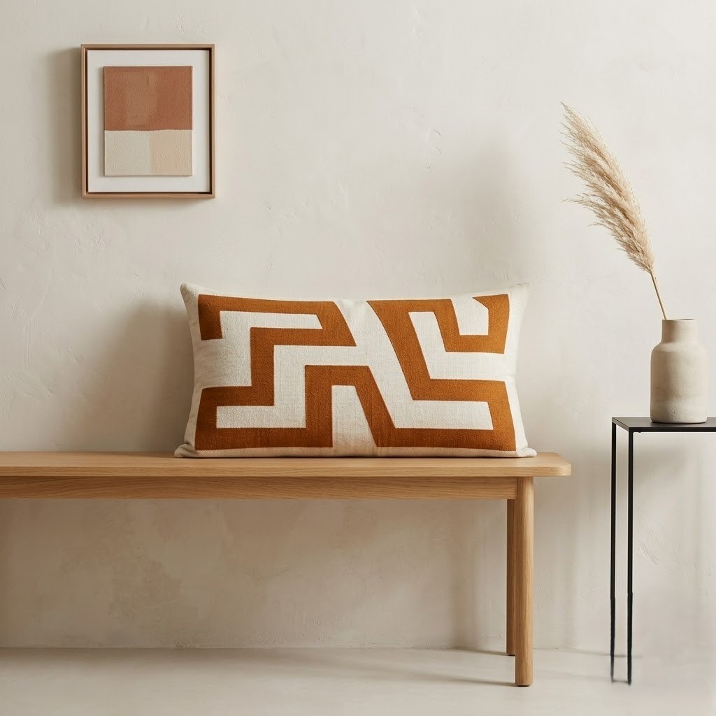 FUNDA DECORATIVO GEOMETRÍA TERRACOTA 30X50 CM - 5