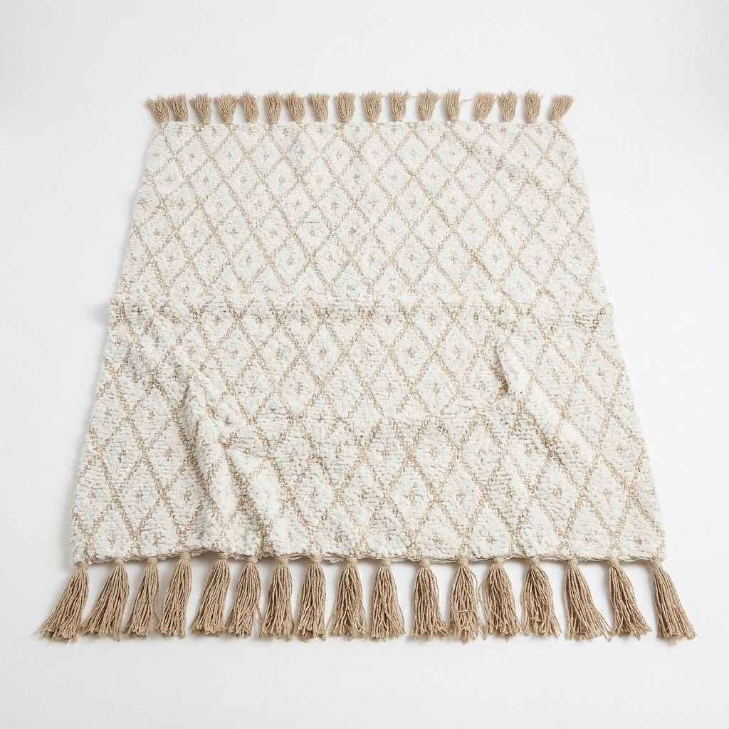 MANTA BOHEMIA ROMBOS DE ARENA 130X170 CM - 3
