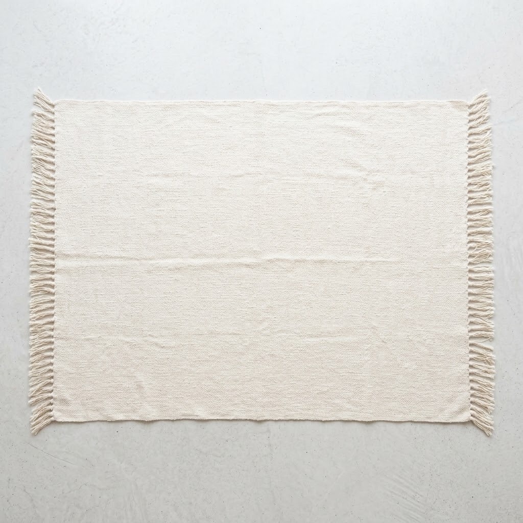 MANTA NÓRDICA BOHO DE ALGODÓN TEJIDO CON BORLAS 130X170 CM - 3