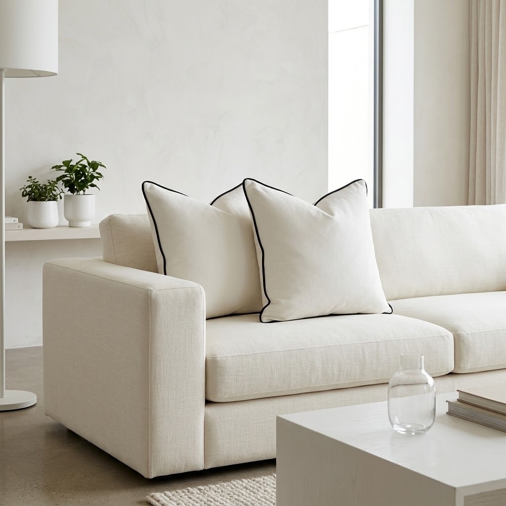 SET DÚO BLANCO PERLA – CONTRASTE NOIR (40×40 CM) - 5