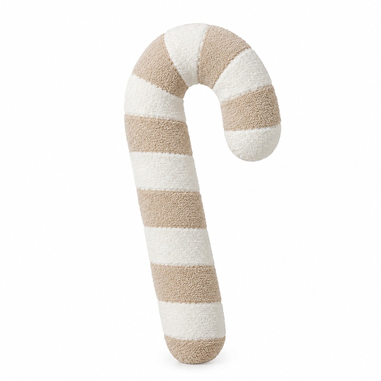 COJÍN BASTÓN NAVIDEÑO BEIGE Y BLANCO 54 X 35 CM – ZALMOHADAS - 1