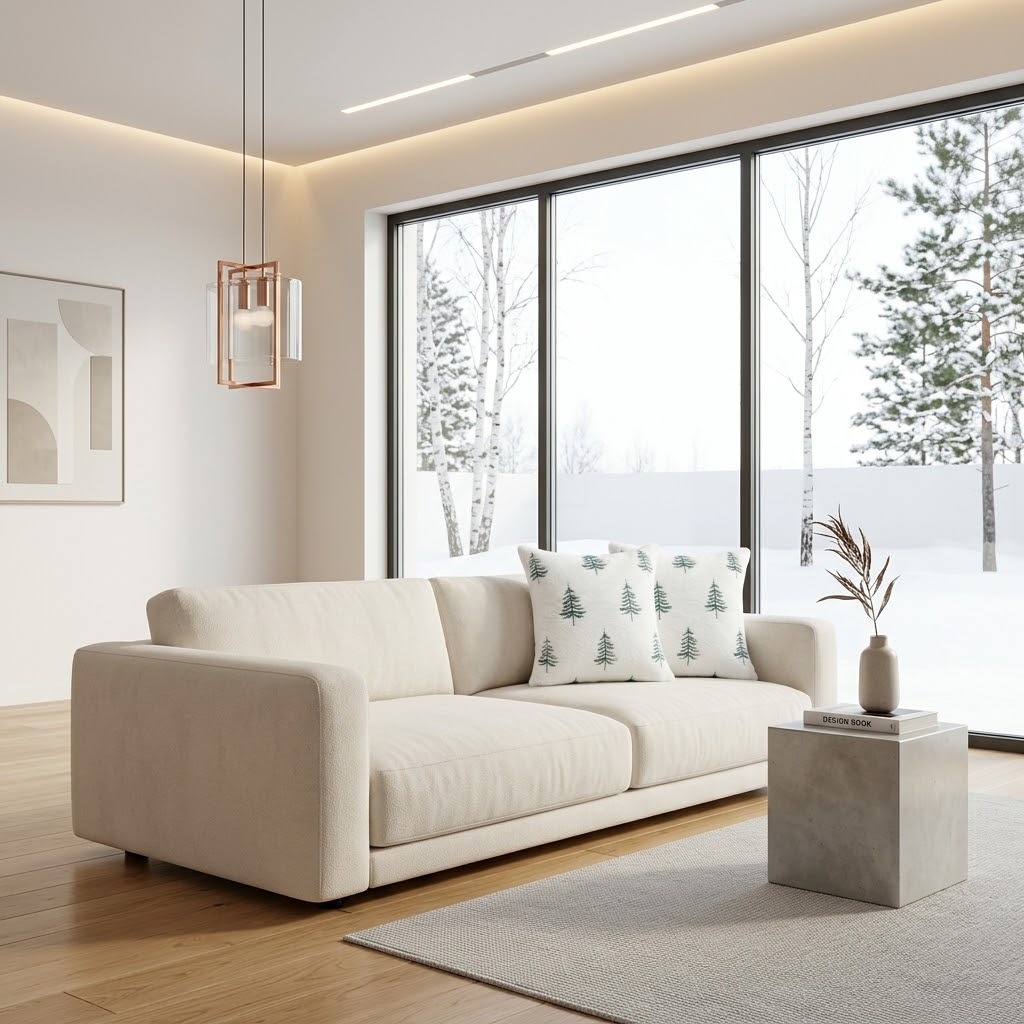 PACK X2 COJINES WINTER TREES BLANCO PREMIUM ZALMOHADAS – 45 × 45 CM - 4