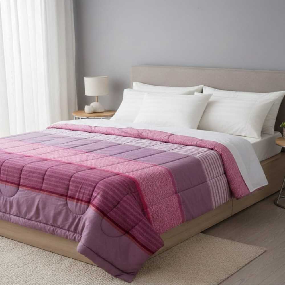 EDREDON ESTAMPADO FUCSIA 1.5 PLAZAS ALONDRA - 1