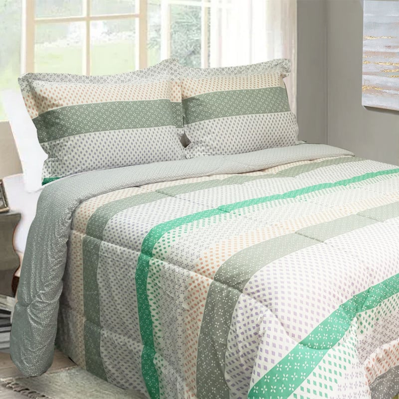 EDREDON 100% ALGODON 132 HILOS 2 PLAZAS CON FUNDA SHAM ELIAN FREE HOME - 1