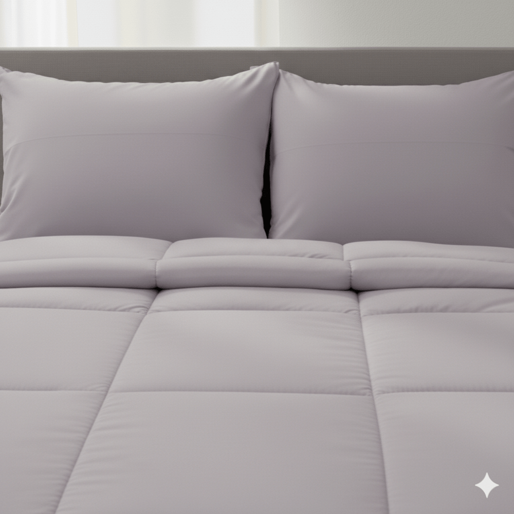 EDREDON 100% ALGODON 220 HILOS LILA KING CON FUNDA SHAM FREE HOME PREMIUM - 3