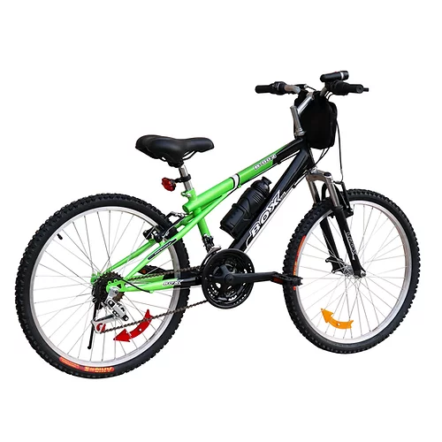 BICICLETA BOX MTB CON SUSPENSIÓN DELANTERA ARO 24 - NEGRO CON VERDE - 4