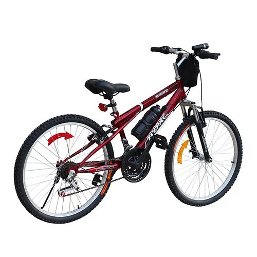 BICICLETA BOX MTB CON SUSPENSIÓN DELANTERA ARO 24 - ROJO JASPEADO - 4