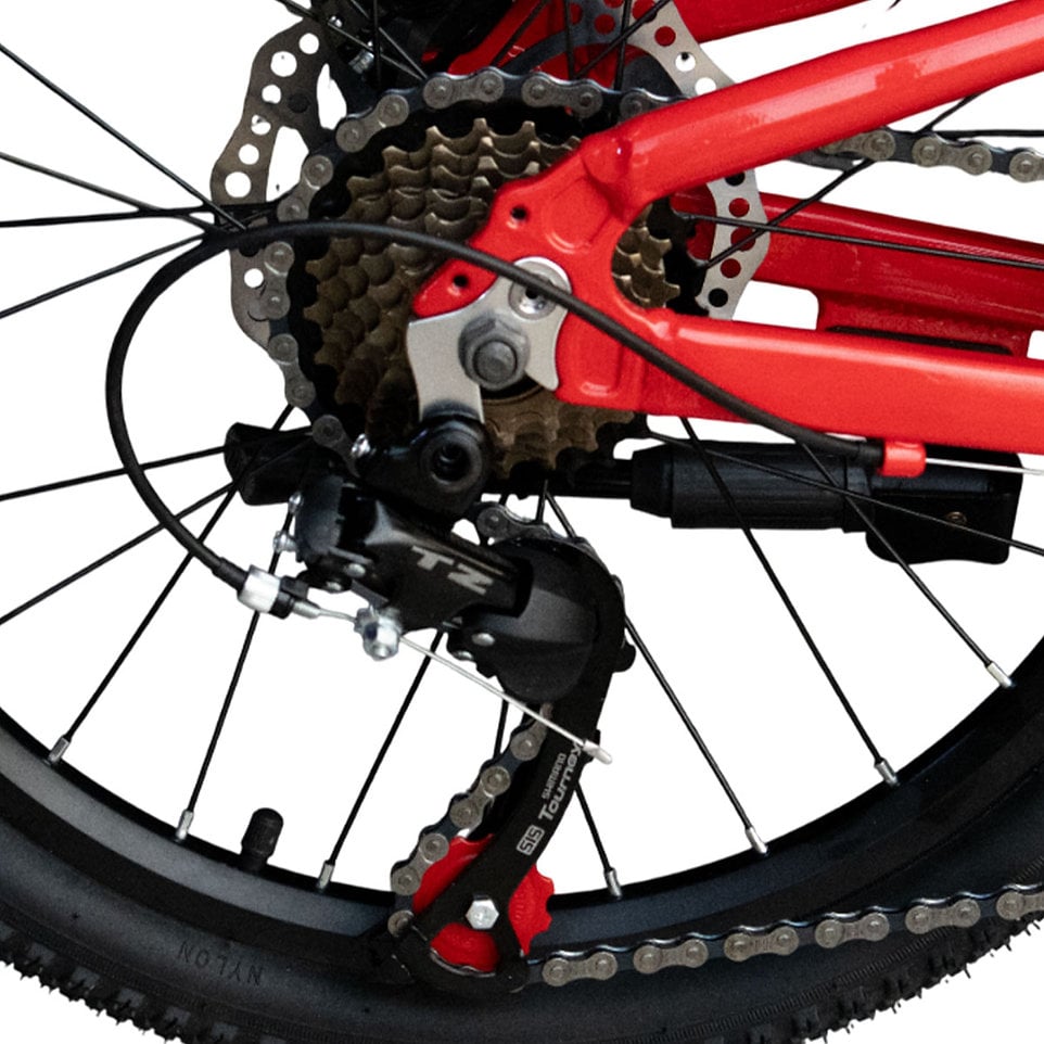 BICICLETA BOX MTB ARO 20 CON FRENOS DE DISCO Y SUSPENSIÓN DELANTERA ROJO - 4