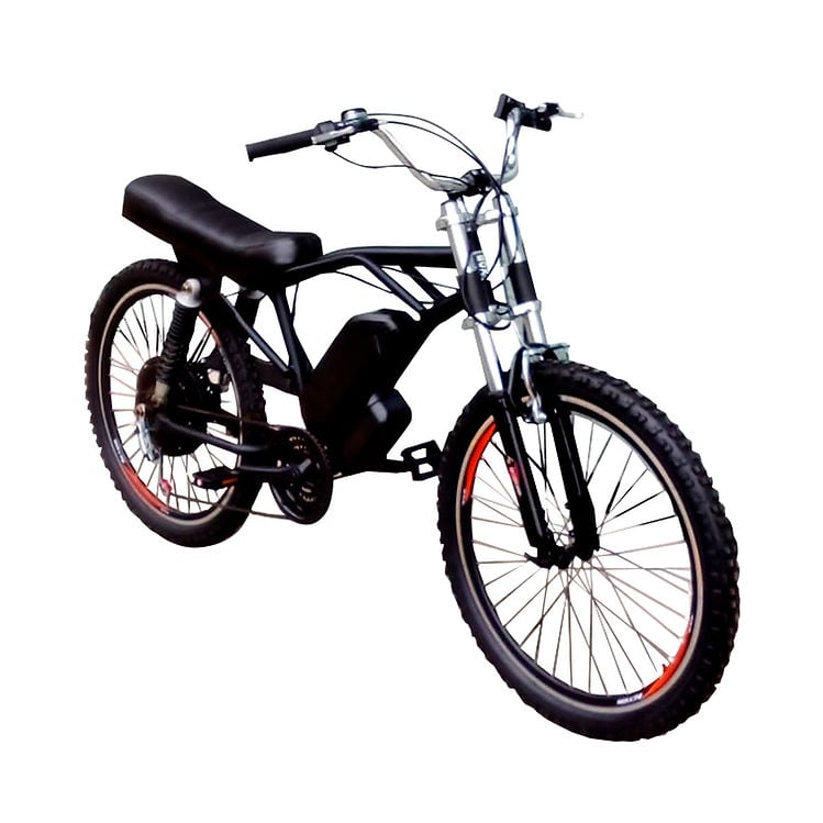 BICICLETA ELÉCTRICA BOX CHOPPER DE 500WATSS DOBLE AMORTIGUADOR - NEGRO - 3