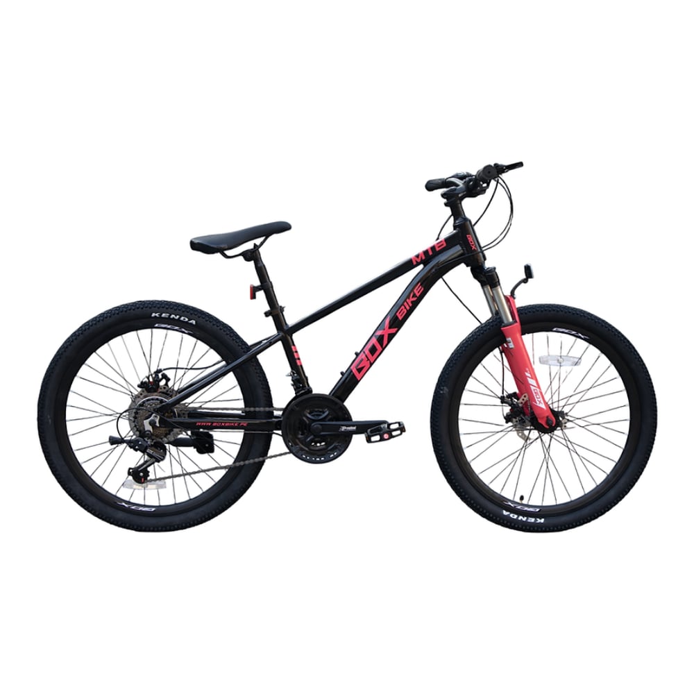 BICICLETA BOX DE ALUMINIO MTB MODELO RAPTOR ARO 24 NEGRA CON FUCSIA - 1