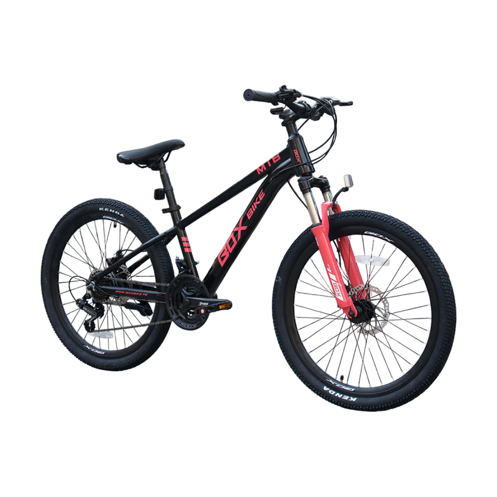 BICICLETA BOX DE ALUMINIO MTB MODELO RAPTOR ARO 24 NEGRA CON FUCSIA - 2