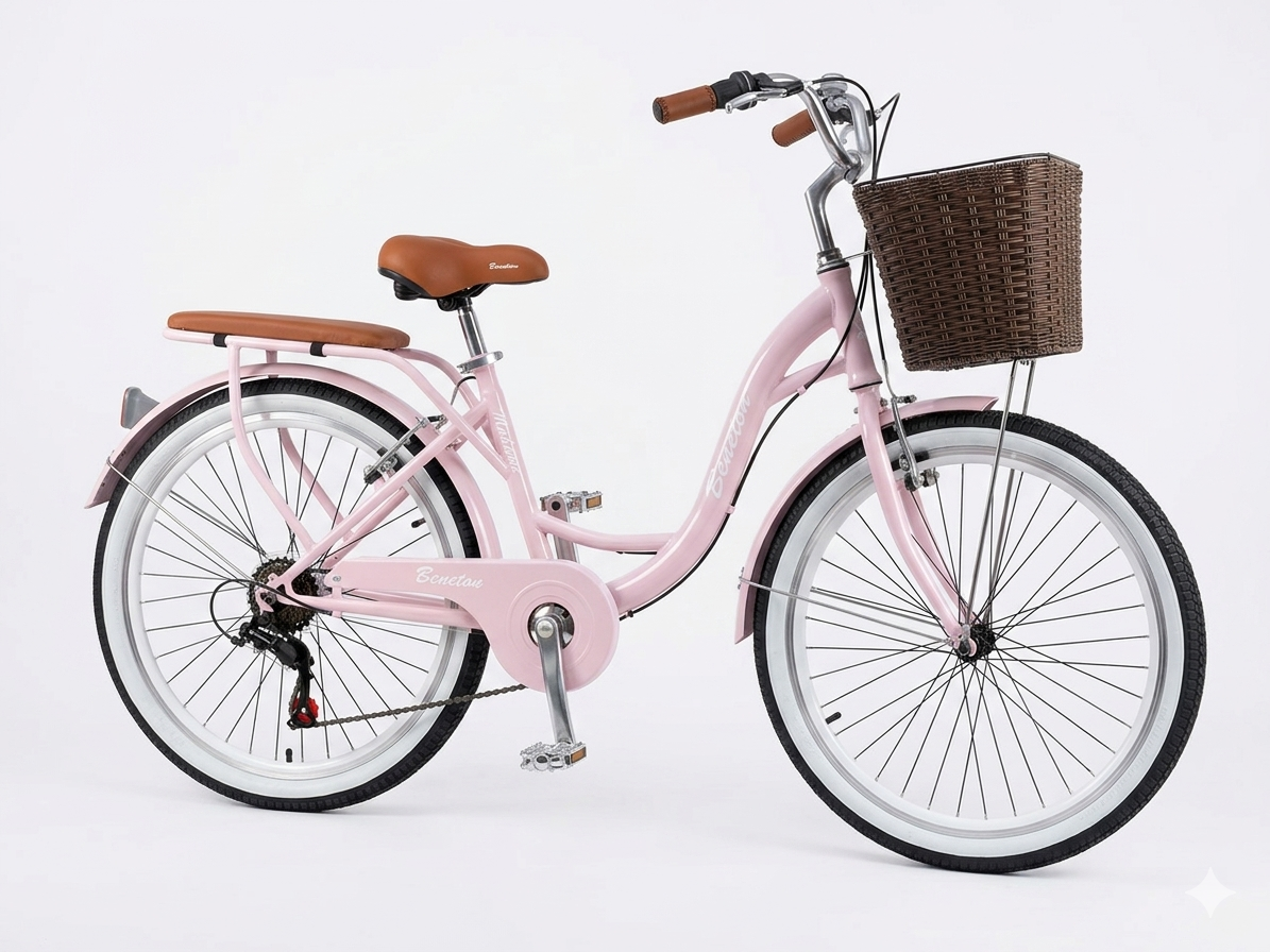 BICICLETA BOX VINTAGE DELUXE ARO 24 ROSADO - 1