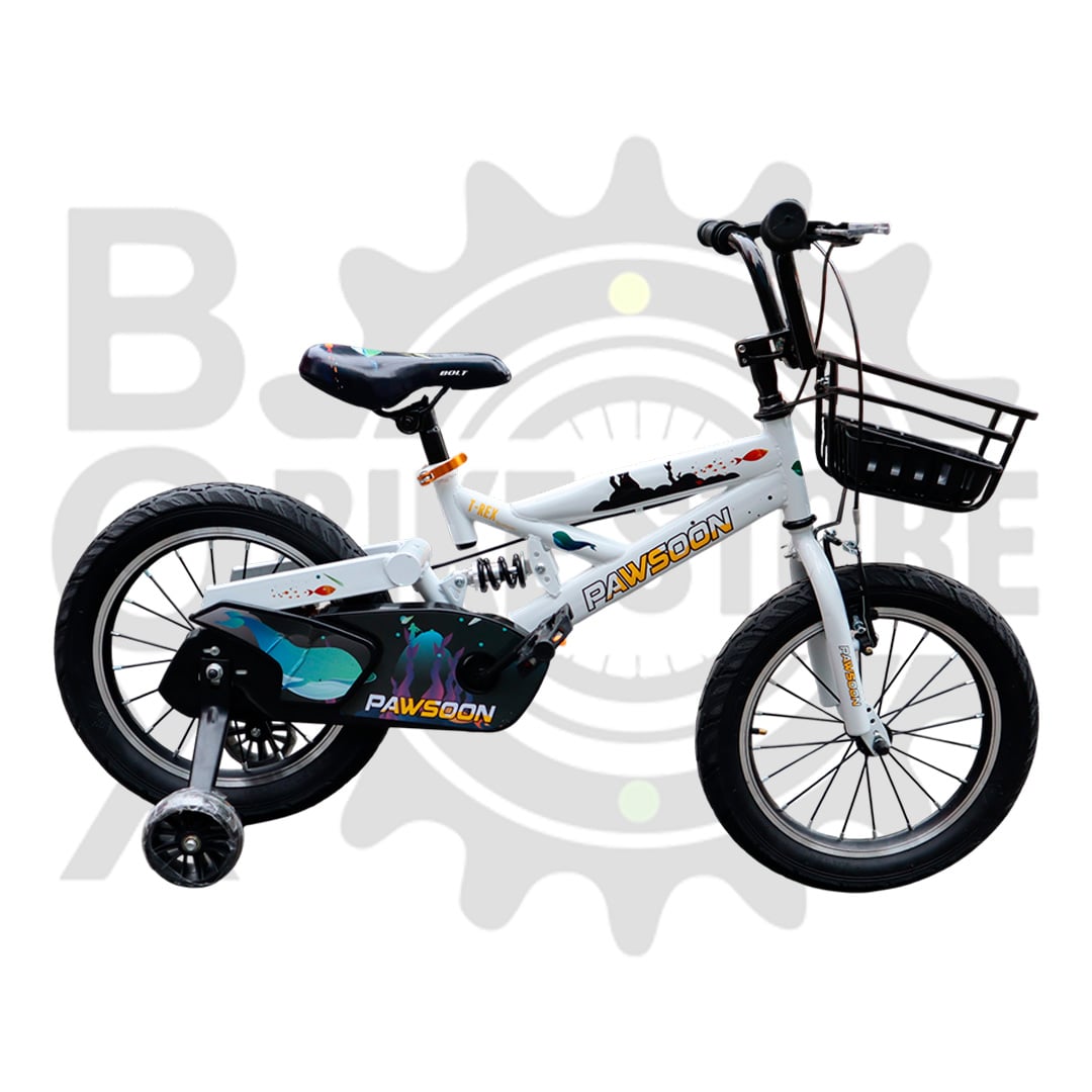 BICICLETA PAWSOON ARO 16 PARA NIÑO ESTILO BMX DEPORTIVO BLANCO - 1