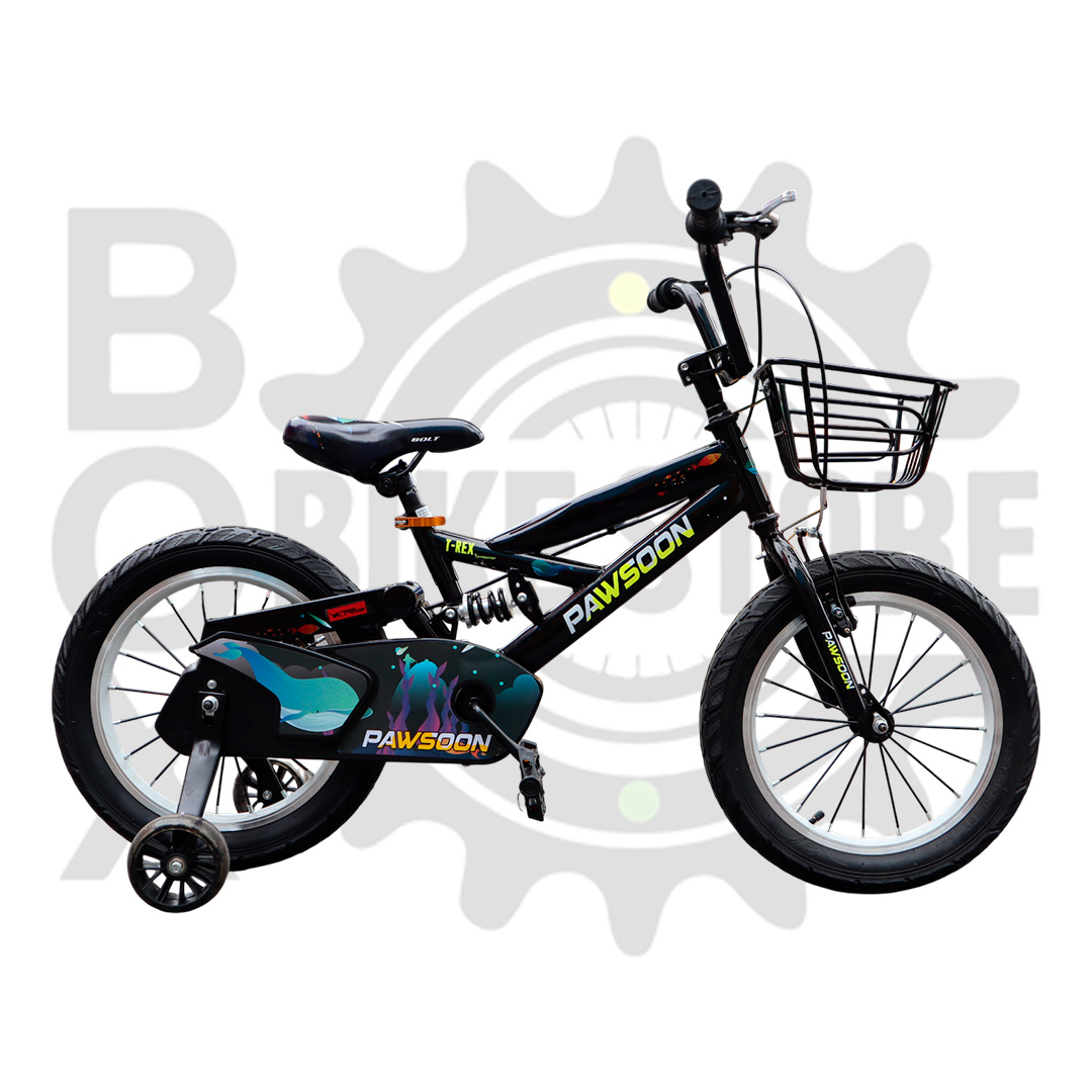BICICLETA PAWSOON ARO 16 PARA NIÑO ESTILO BMX DEPORTIVO NEGRO - 1