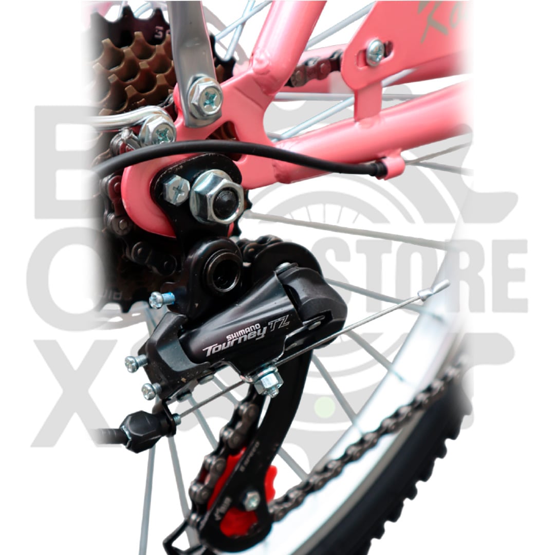 BICICLETA URBANA KOMBAT LADY ARO 24 CON CANASTA, PARRILLA Y 7 VELOCIDADES ROSA - 5