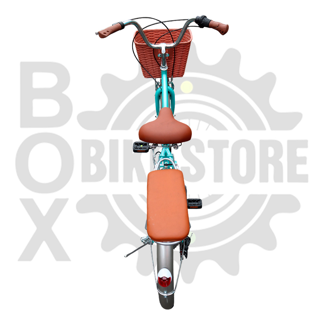 BICICLETA URBANA KOMBAT LADY ARO 24 CON CANASTA, PARRILLA Y 7 VELOCIDADES VERDE - 4