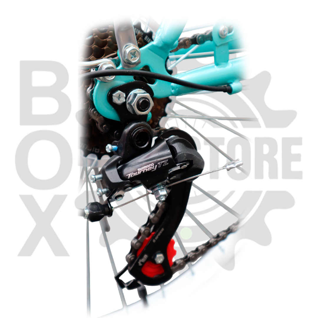 BICICLETA URBANA KOMBAT LADY ARO 24 CON CANASTA, PARRILLA Y 7 VELOCIDADES VERDE - 5