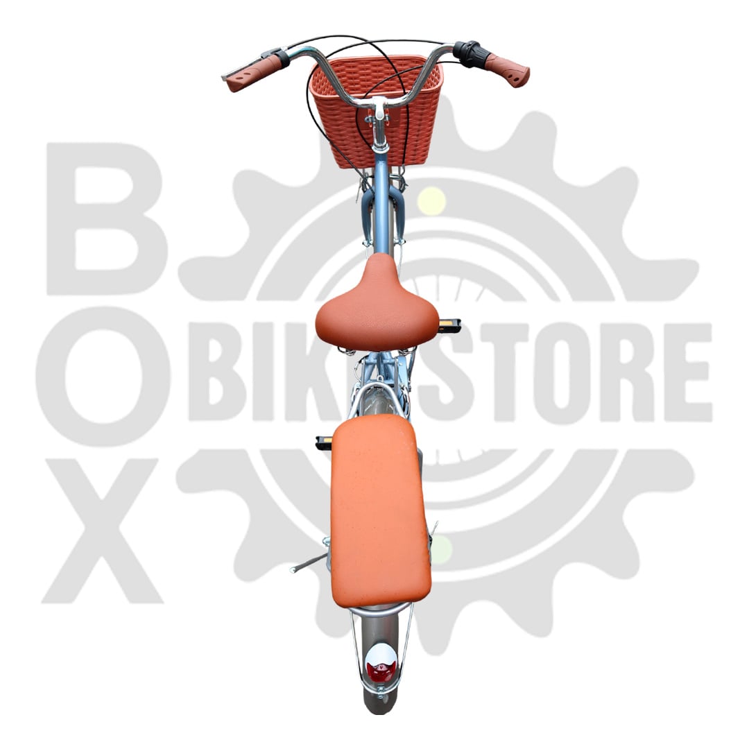 BICICLETA URBANA KOMBAT LADY ARO 24 CON CANASTA Y 7V CELESTE - 3