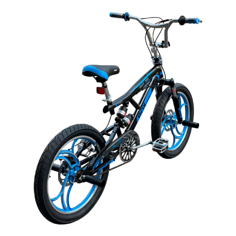 BMX CON TRIPLE SUSPENSIÓN ARO 20 - NEGRO CON AZUL - 2