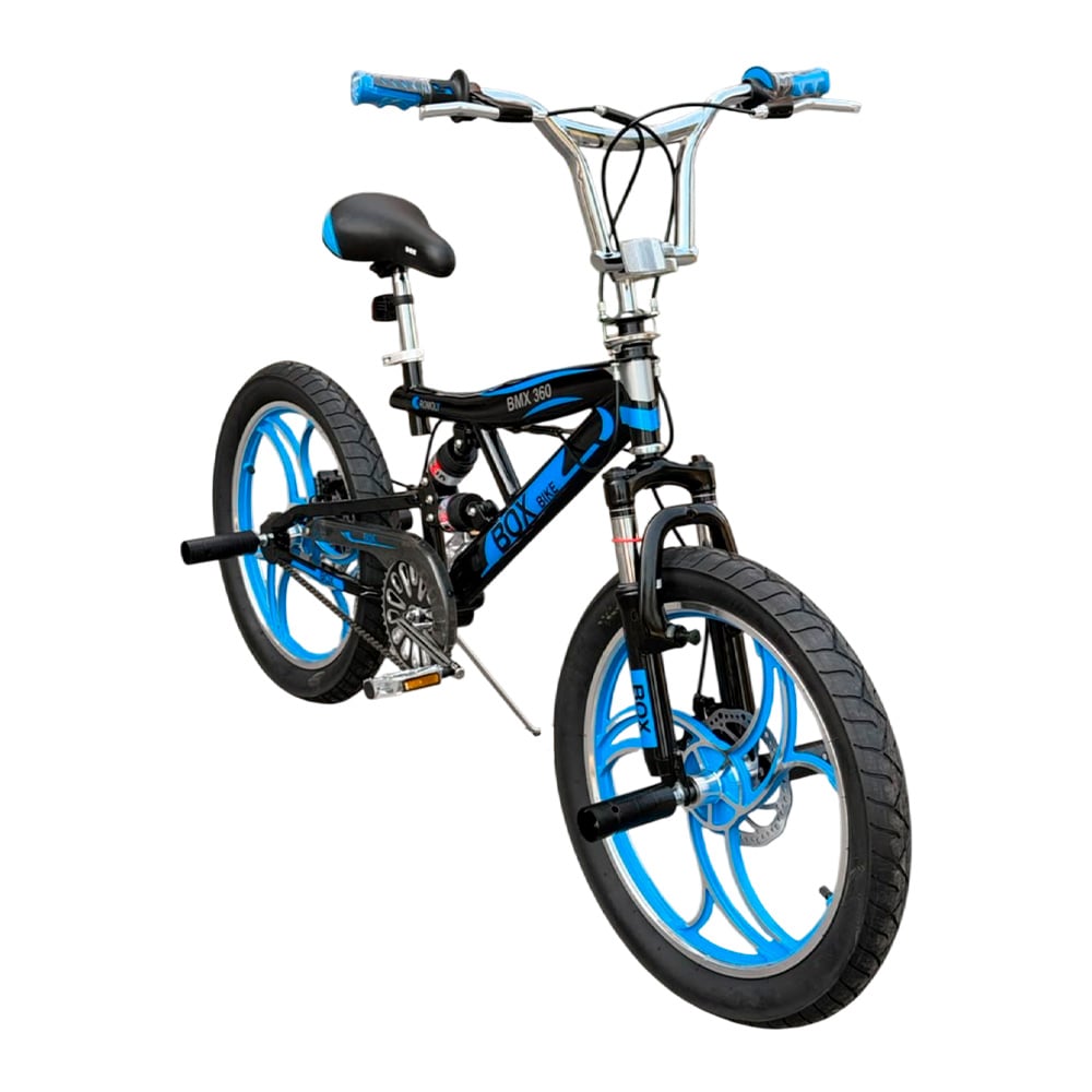 BMX CON TRIPLE SUSPENSIÓN ARO 20 - NEGRO CON AZUL - 3