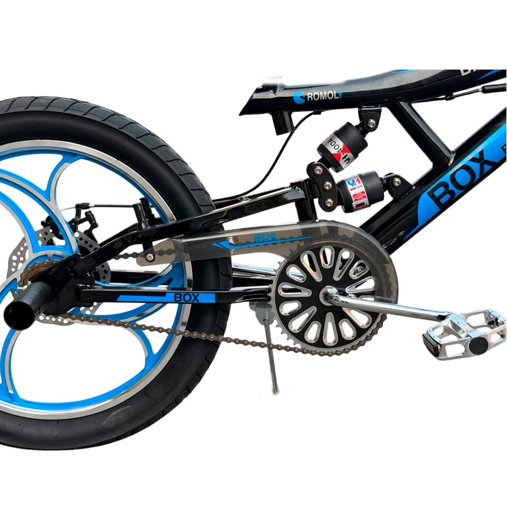 BMX CON TRIPLE SUSPENSIÓN ARO 20 - NEGRO CON AZUL - 4
