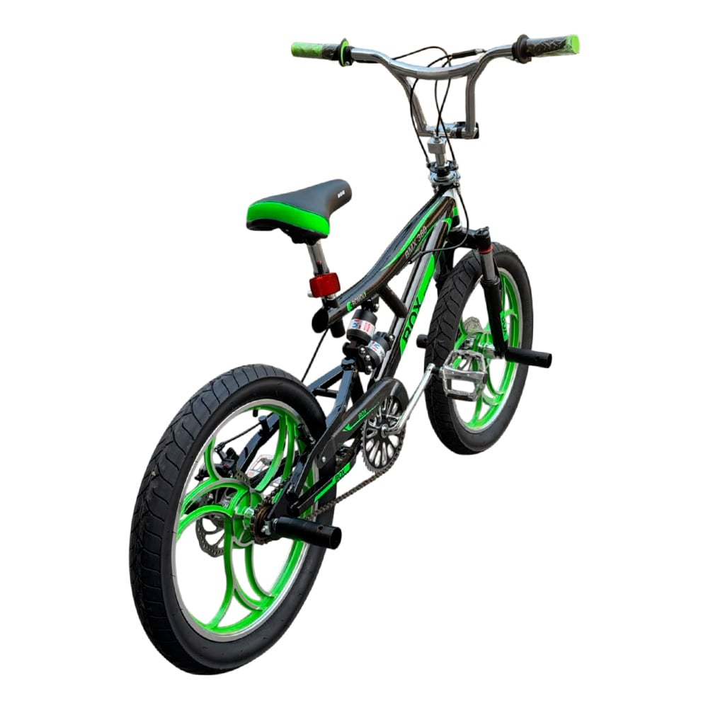 BMX CON TRIPLE SUSPENSIÓN ARO 20 - NEGRO CON VERDE - 2