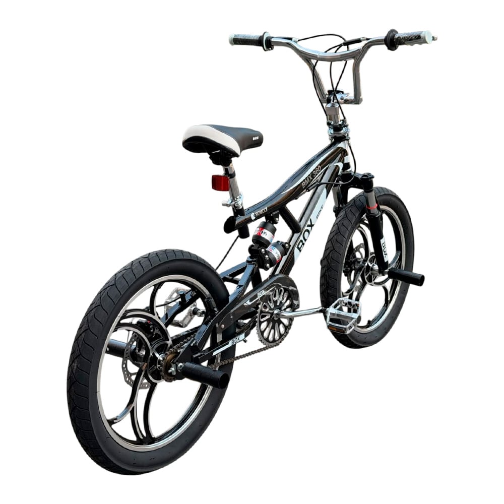 BMX CON TRIPLE SUSPENSIÓN ARO 20 - NEGRO CON BLANCO - 2
